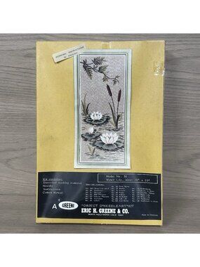 Eric H. Greene Water Lilly Vintage Needlepoint Kit  10" x 14"